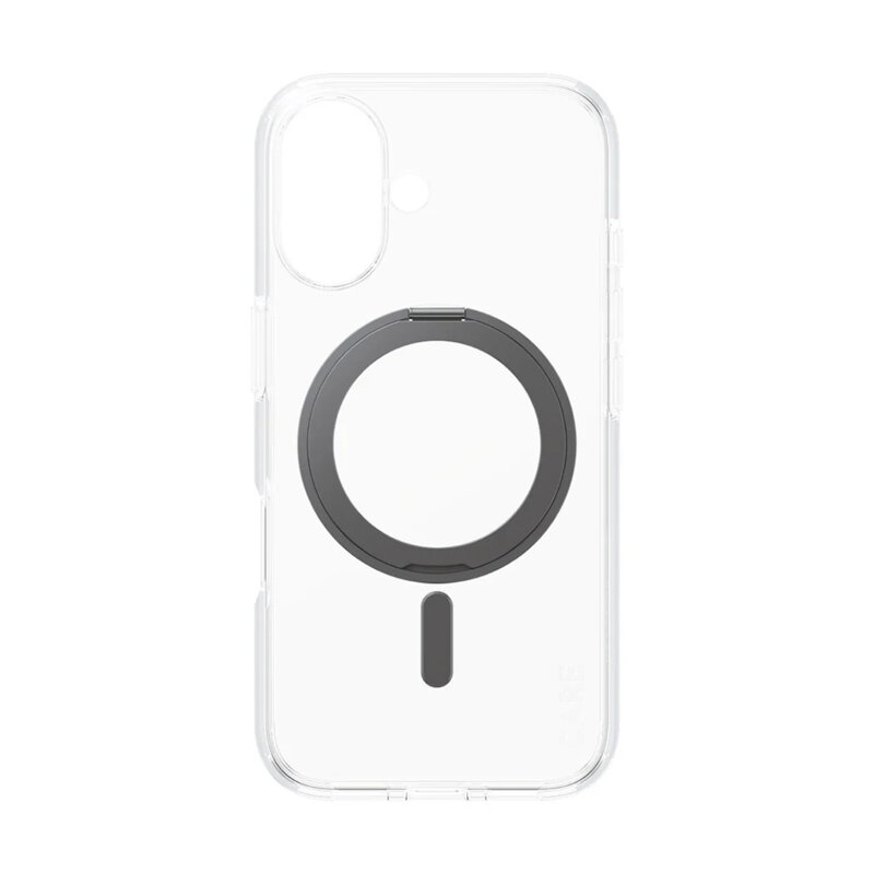 Husa iPhone 16 PanzerGlass® CARE Feature Black Kickstand & MagSafe, transparenta
