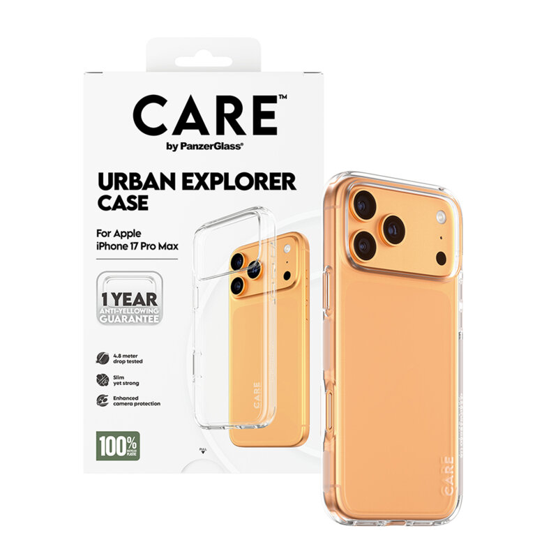 Husa iPhone 17 Pro PanzerGlass® CARE Flagship Urban Explorer, transparenta