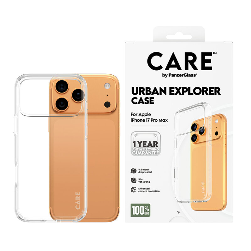 Husa iPhone 17 Pro PanzerGlass® CARE Flagship Urban Explorer, transparenta
