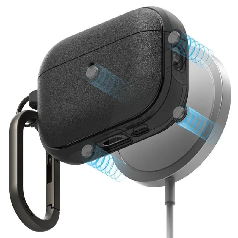 Husa AirPods Pro 3 cu carabinera Ringke Onyx Magnetic, negru