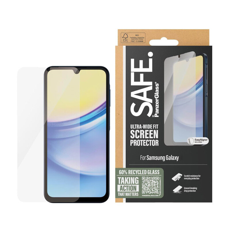 Folie Samsung Galaxy A16 5G SAFE. by PanzerGlass® Ultra-Wide Fit, transparenta