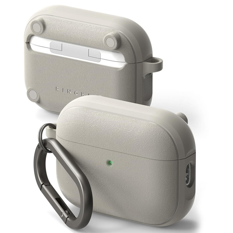 Husa AirPods Pro 3 cu carabinera Ringke Onyx Magnetic, gri