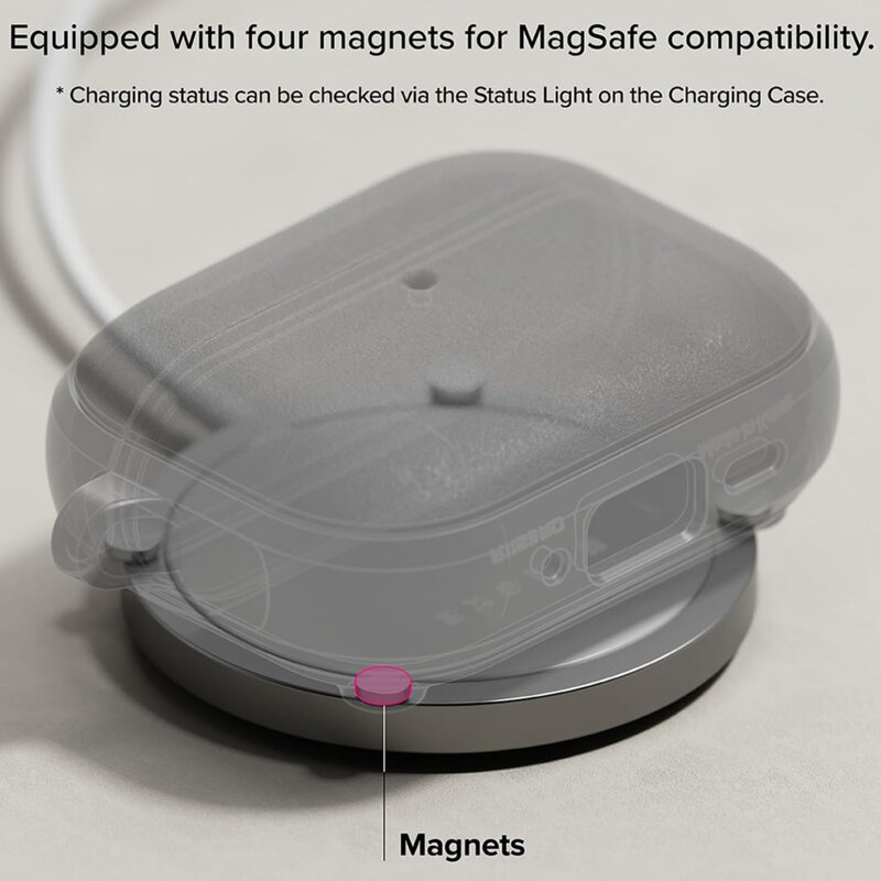 Husa AirPods Pro 3 cu carabinera Ringke Onyx Magnetic, gri