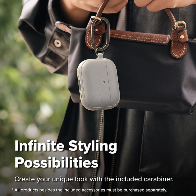 Husa AirPods Pro 3 cu carabinera Ringke Onyx Magnetic, gri