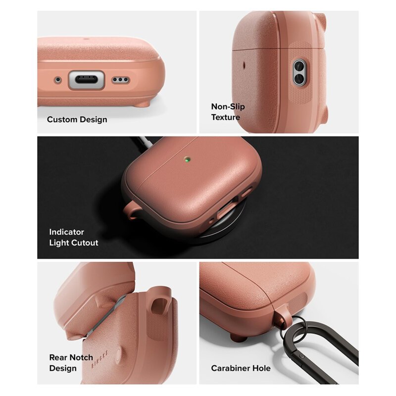 Husa AirPods Pro 3 cu carabinera Ringke Onyx Magnetic, oranj