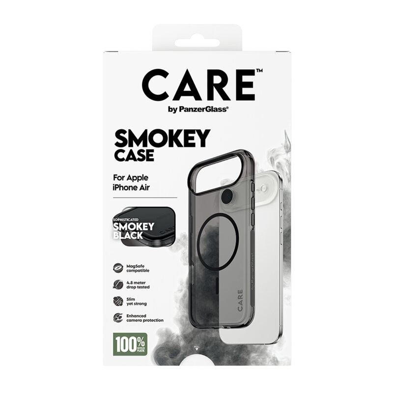 Husa iPhone 17 Air PanzerGlass® CARE Flagship Urban Explorer Black MagSafe, fumuriu