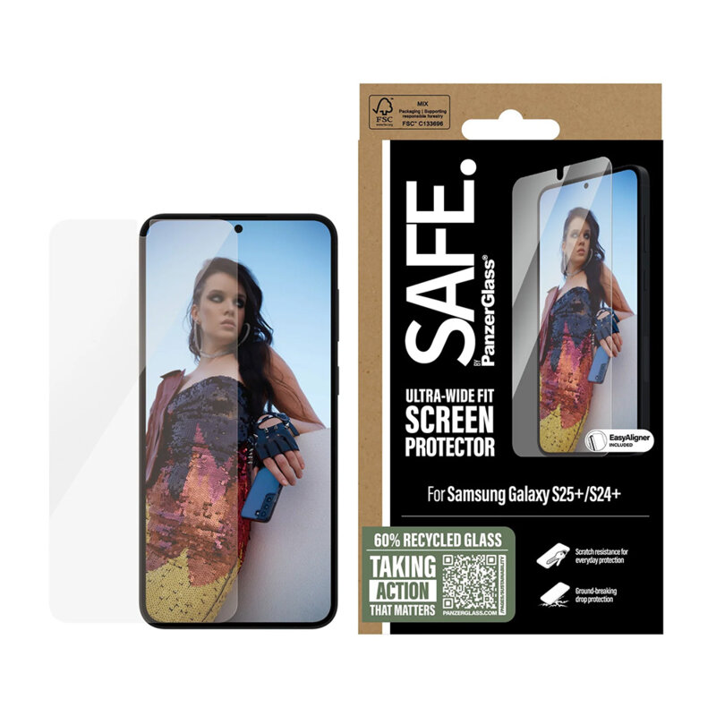 Folie Samsung Galaxy S24 Plus SAFE. by PanzerGlass® Ultra-Wide Fit w. Aligner, transparenta