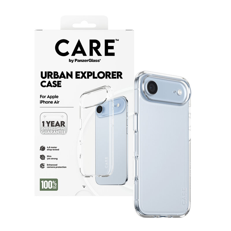 Husa iPhone 17 Air PanzerGlass® CARE Flagship Urban Explorer, transparenta