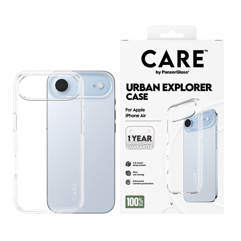 Husa iPhone 17 Air PanzerGlass® CARE Flagship Urban Explorer, transparenta