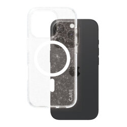 Husa iPhone 16 Pro PanzerGlass® CARE Flagship Urban Combat Star Lit White MagSafe, transparenta