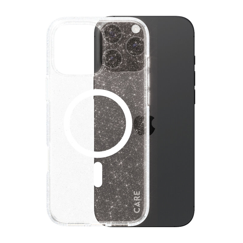 Husa iPhone 16 Pro PanzerGlass® CARE Flagship Urban Combat Star Lit White MagSafe, transparenta