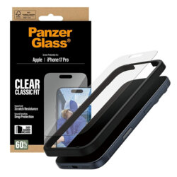 Folie iPhone 17 Pro PanzerGlass® Classic Fit w. EasyAligner, transparenta