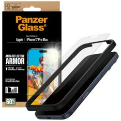 Folie iPhone 17 Pro Max mata PanzerGlass® Anti-Reflective Armor w. EasyAligner, transparenta