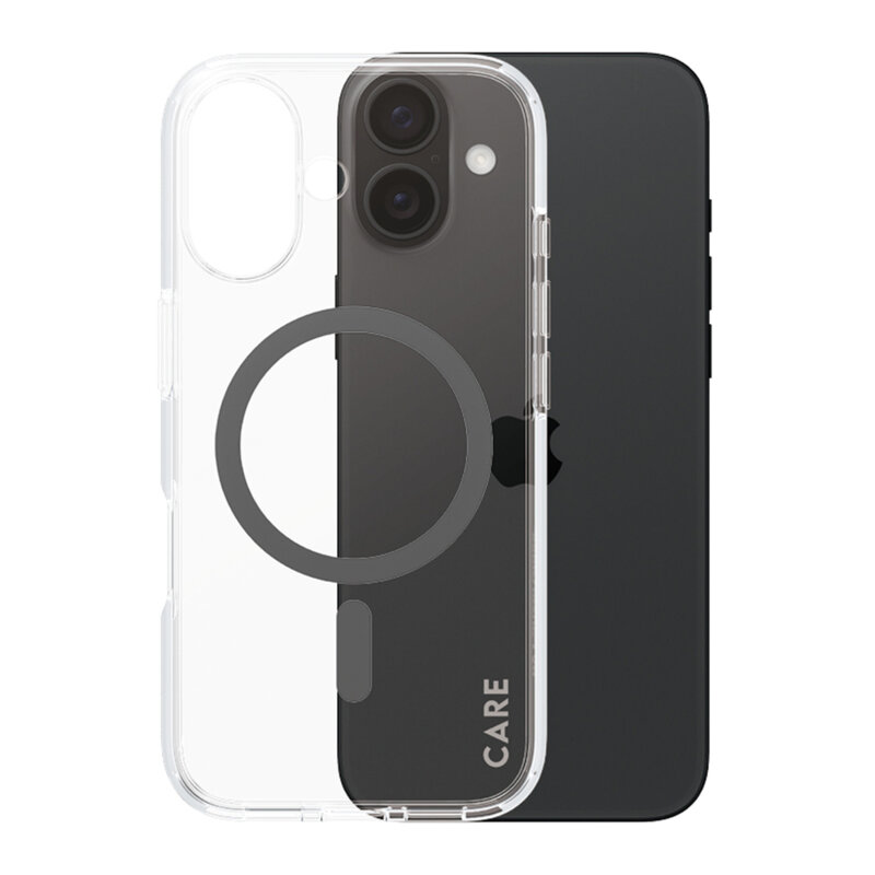 Husa iPhone 16 PanzerGlass® CARE Flagship Urban Combat Black MagSafe, transparenta