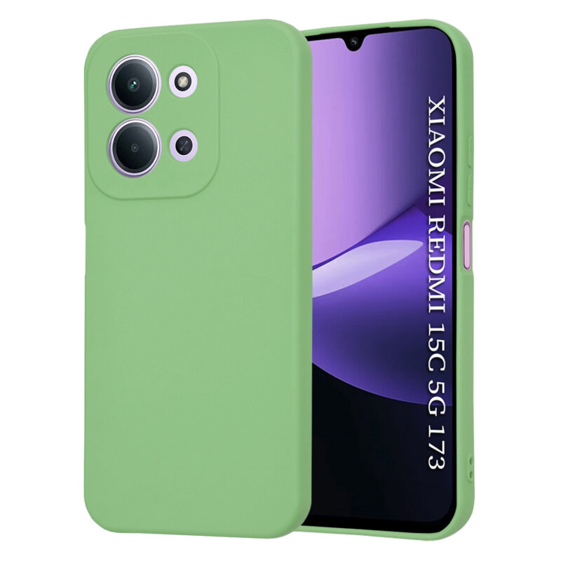Husa silicon Xiaomi Redmi 15C 5G Techsuit SoftFlex, verde deschis