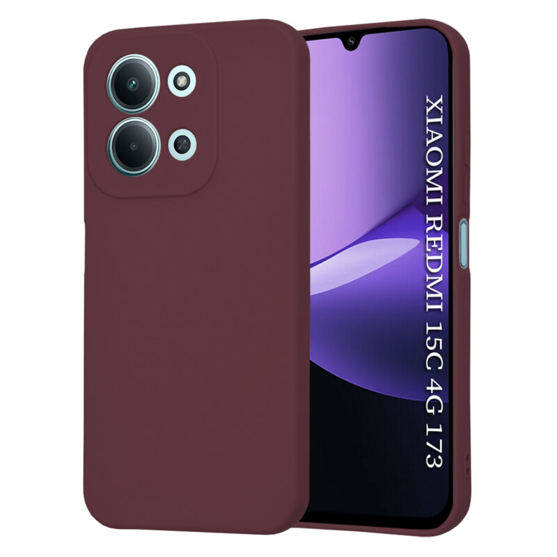 Husa silicon Xiaomi Redmi 15C 4G Techsuit SoftFlex, bordo