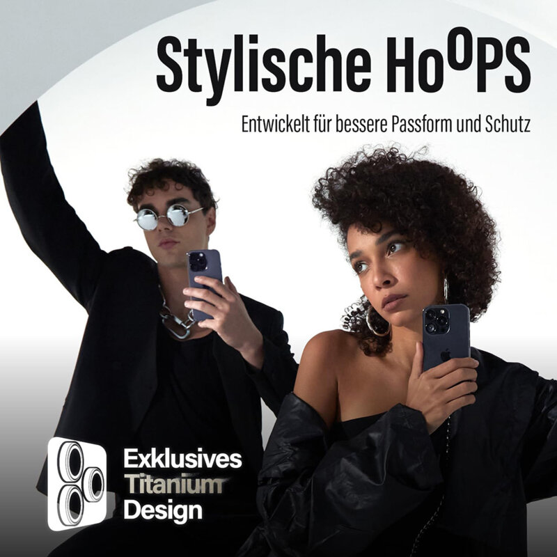 Folie iPhone 16 pentru lentile camera PanzerGlass® Hoops® Series, auriu