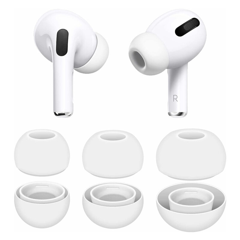 [Pachet 3x] Dopuri casti AirPods Pro 3 din silicon premium Techsuit ET1, alb