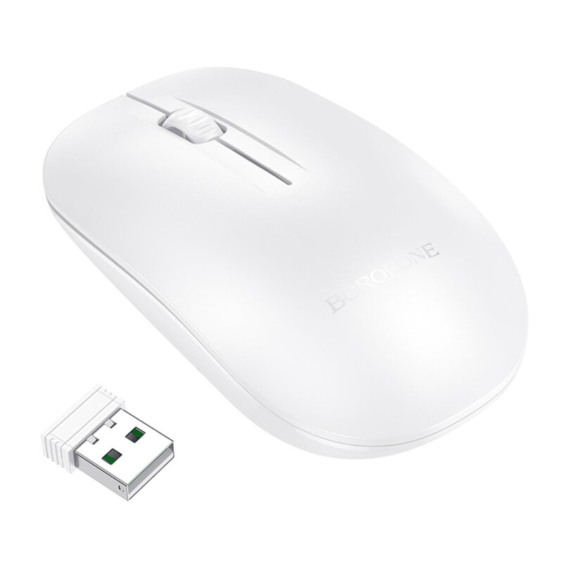 Mouse wireless 1000DPI, Borofone Planet, BG14, alb