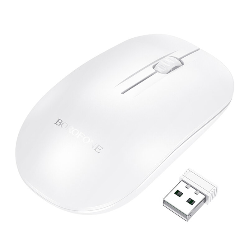 Mouse wireless 1000DPI, Borofone Planet, BG14, alb