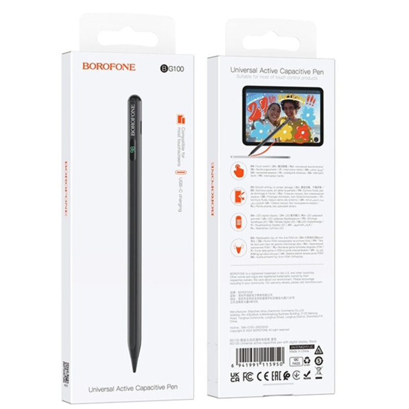 Stylus tableta magnetic Borofone Universal Active Capacitive, BG100