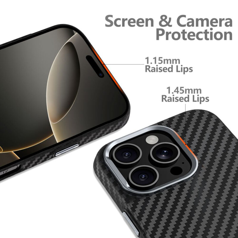 Husa iPhone 15 Pro Techsuit CarbonHalo MagSafe, negru