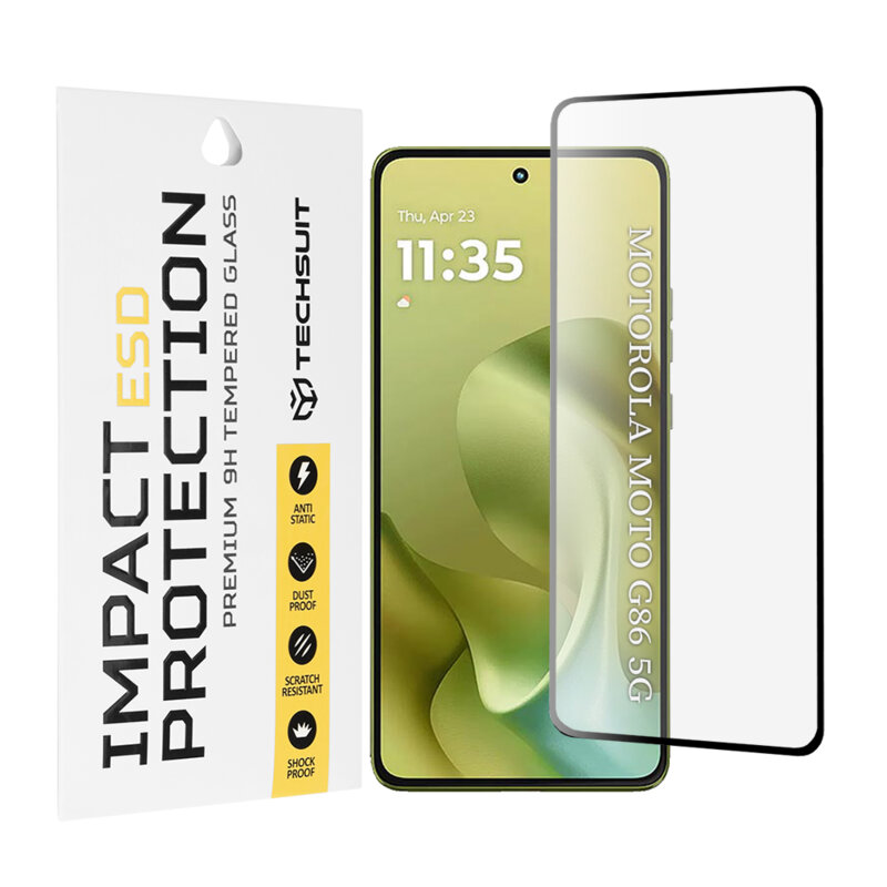 Folie sticla Motorola Moto G86 Techsuit ESD Glass, negru