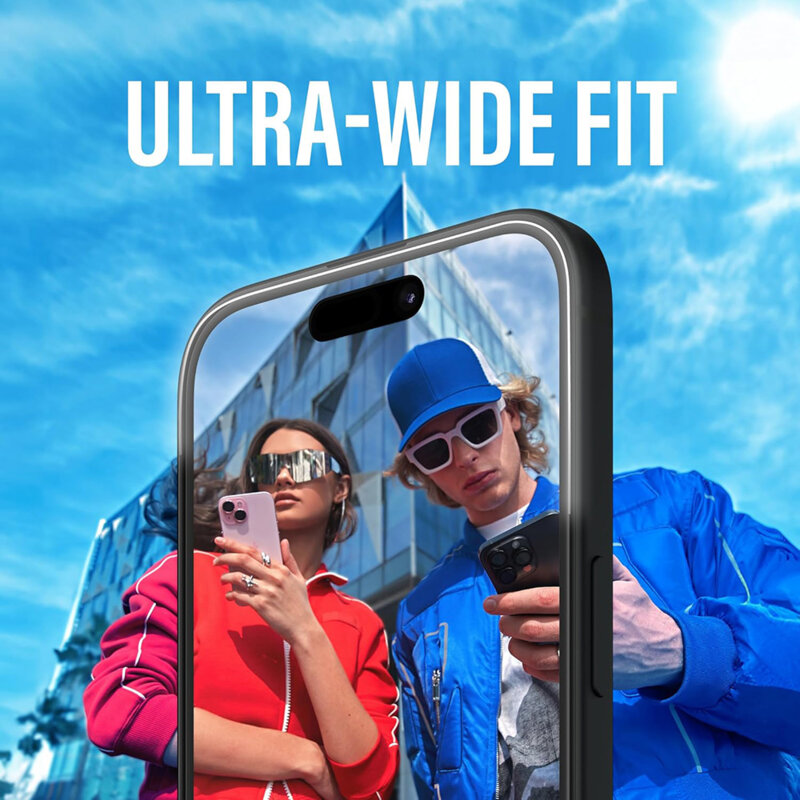 Folie iPhone 16 PanzerGlass® Ultra-Wide Fit, negru