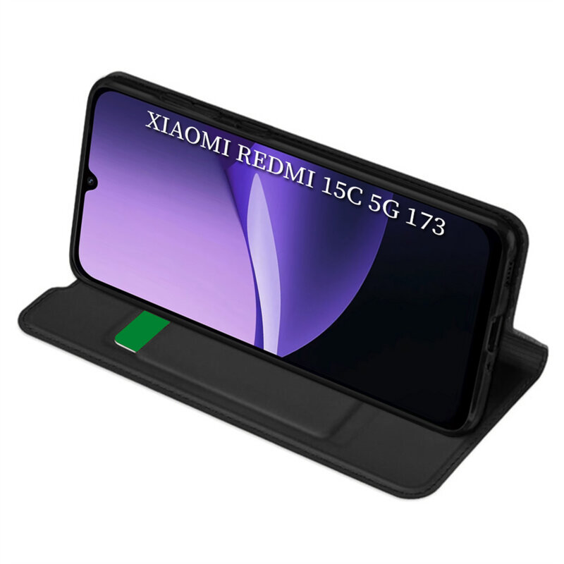 Husa Xiaomi Redmi 15C 5G Techsuit Magskin Book, negru