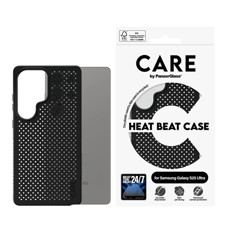 Husa Samsung Galaxy S25 Ultra PanzerGlass® CARE Feature Heat Beat, negru
