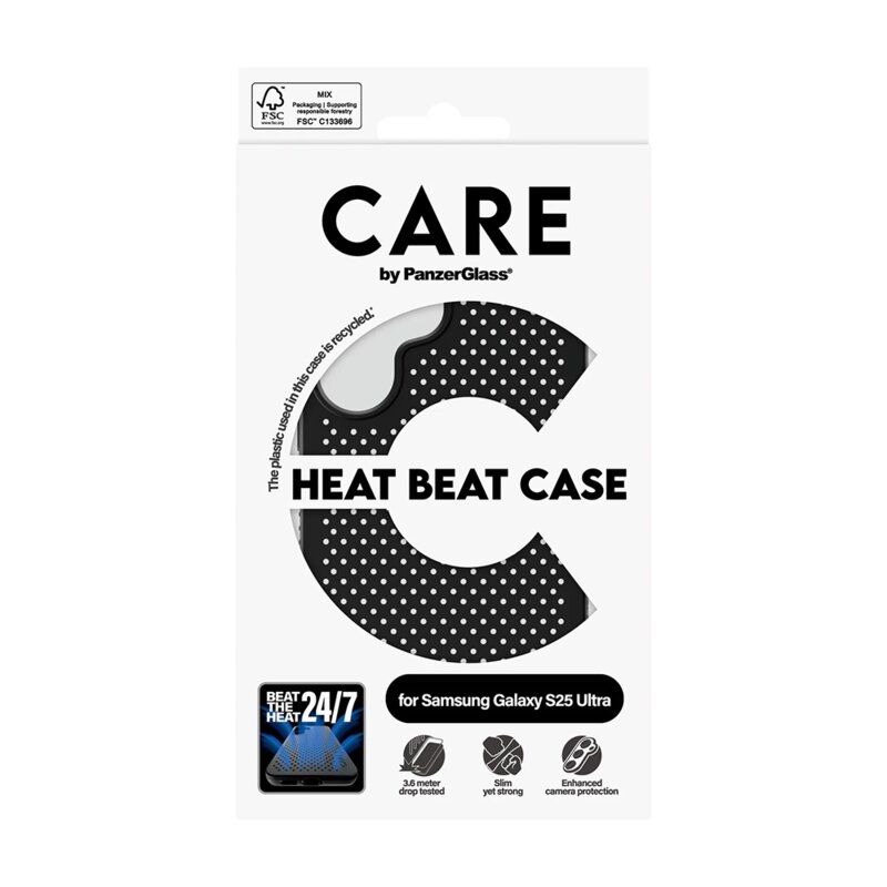 Husa Samsung Galaxy S25 Ultra PanzerGlass® CARE Feature Heat Beat, negru