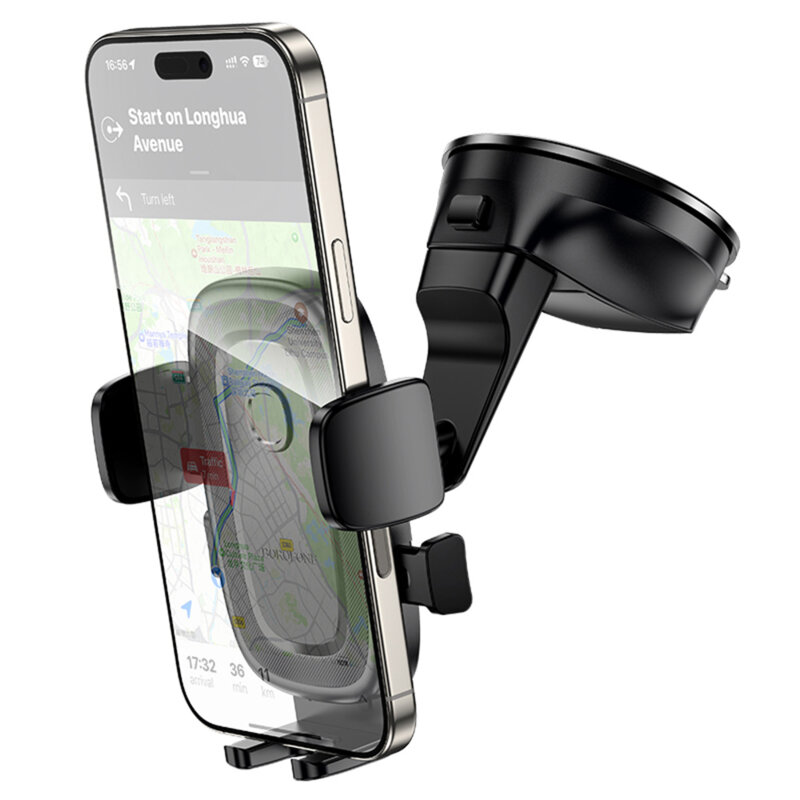 Suport auto pentru telefon, Borofone Follower, negru, BH132