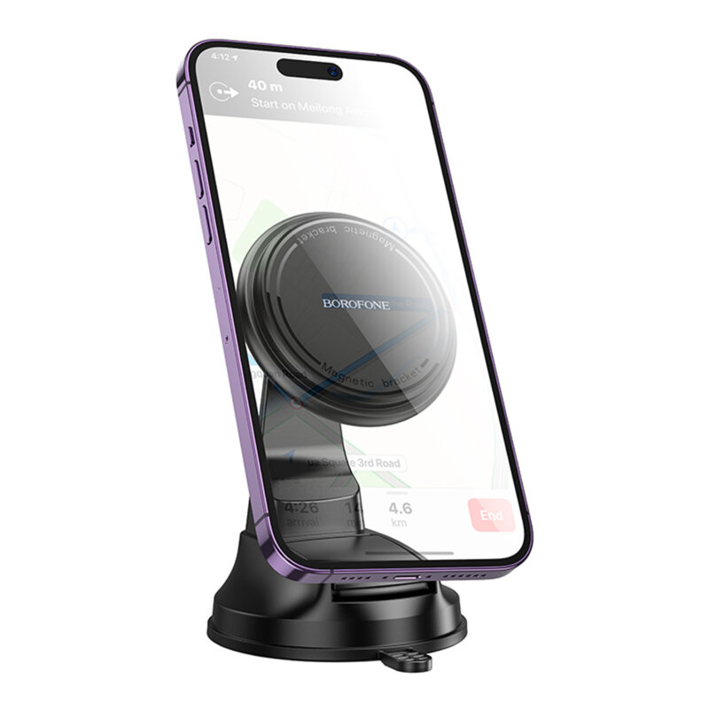 Suport auto magnetic, Borofone Parker, BH136, negru