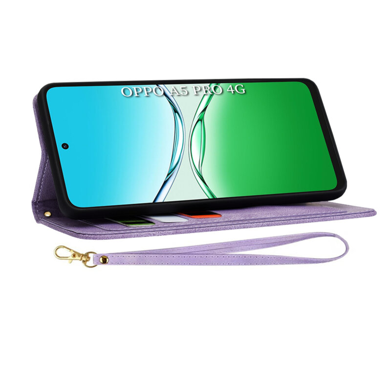 Husa personalizata fete Oppo A5 Pro 4G Techsuit FlipCraft, mov