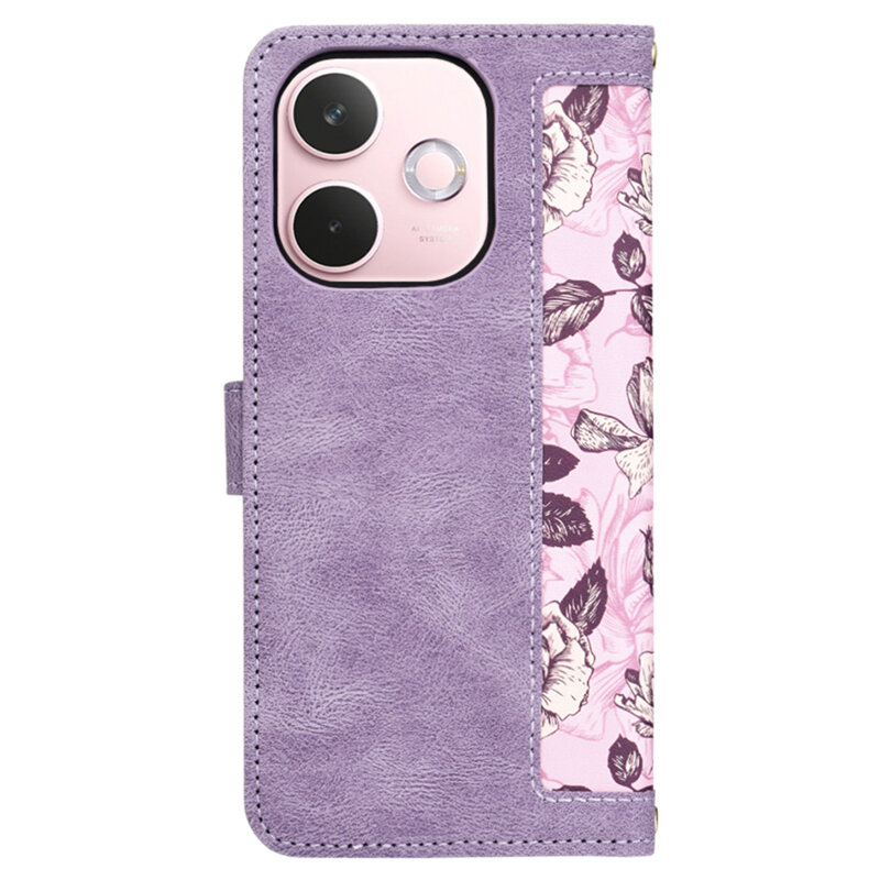 Husa personalizata fete Oppo A5 Pro 5G Techsuit FlipCraft, mov