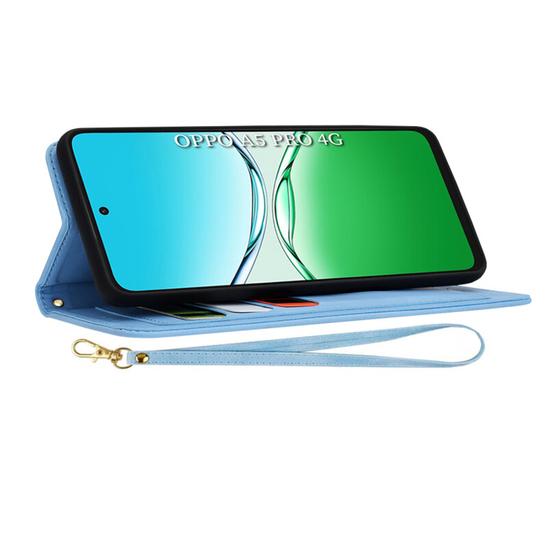 Husa personalizata fete Oppo A5 Pro 4G Techsuit FlipCraft, bleu