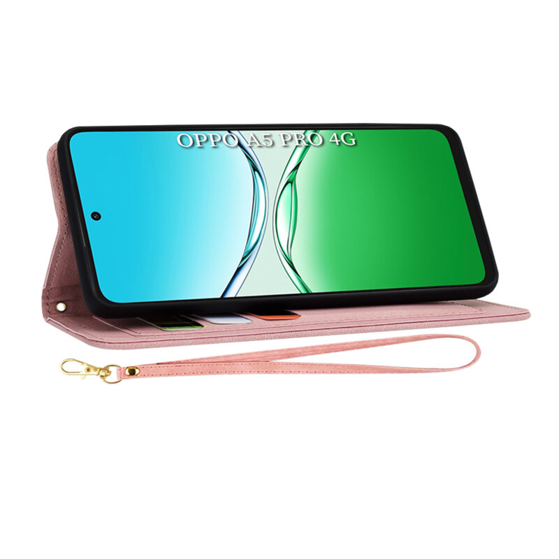 Husa personalizata fete Oppo A5 Pro 4G Techsuit FlipCraft, roz
