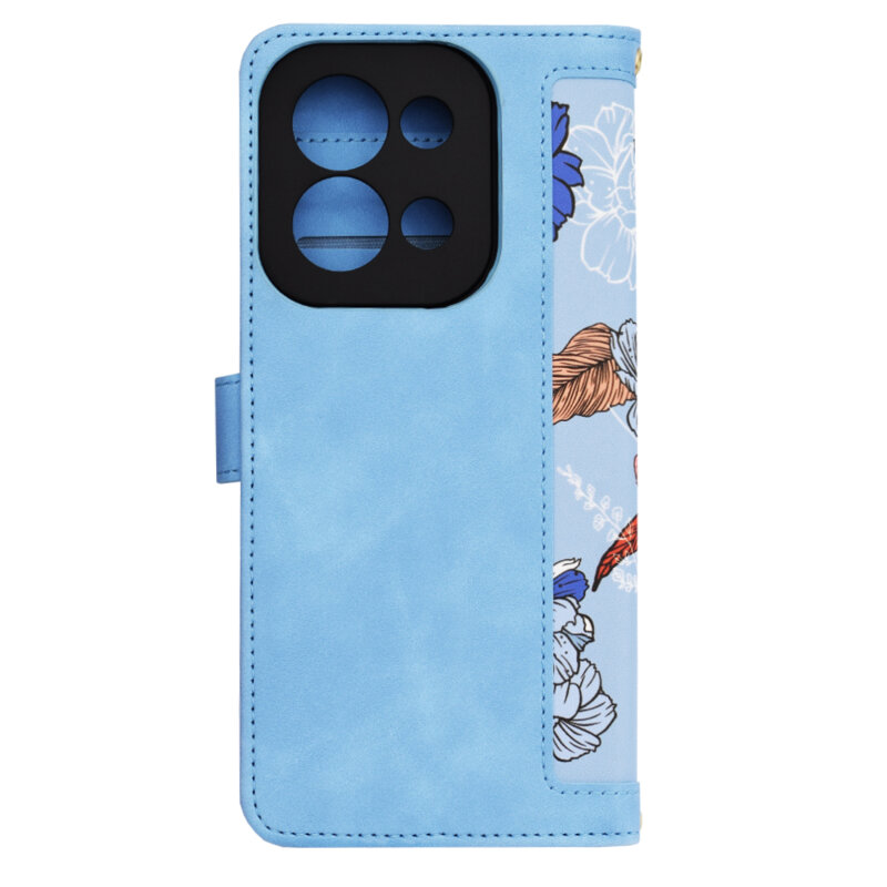 Husa personalizata fete Xiaomi Redmi 15C 4G Techsuit FlipCraft, bleu
