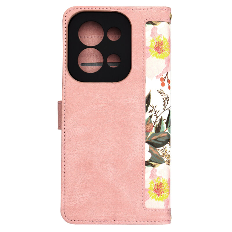 Husa personalizata fete Xiaomi Redmi 15C 4G Techsuit FlipCraft, roz