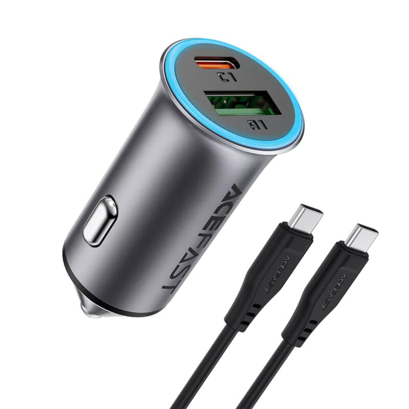 Incarcator auto USB, Type-C + cablu tip C, 95W, Acefast B16