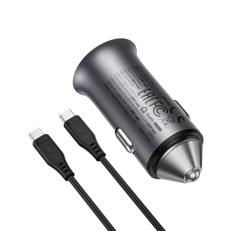 Incarcator auto USB, Type-C + cablu tip C, 95W, Acefast B16