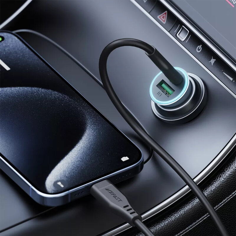 Incarcator auto USB, Type-C + cablu tip C, 95W, Acefast B16