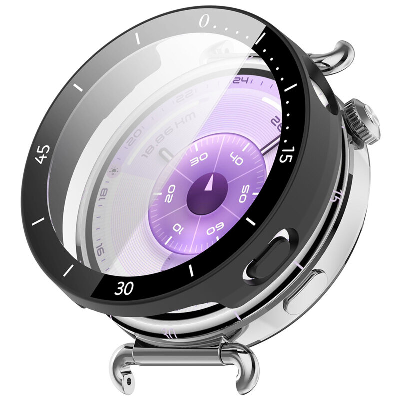 [Pachet 360°] Husa + folie Huawei Watch GT 6 41mm Techsuit Defense Bezel, negru mat