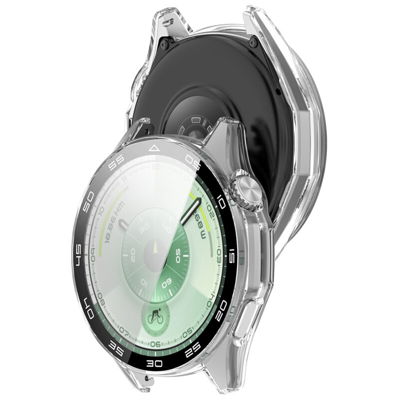 [Pachet 360°] Husa + folie Huawei Watch GT 6 46mm Techsuit Defense Bezel, transparenta