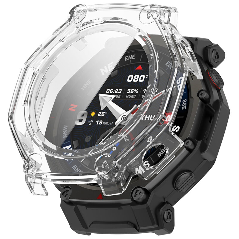 [Pachet 360°] Husa + folie Amazfit T-Rex 3 Pro Techsuit Defense, transparenta