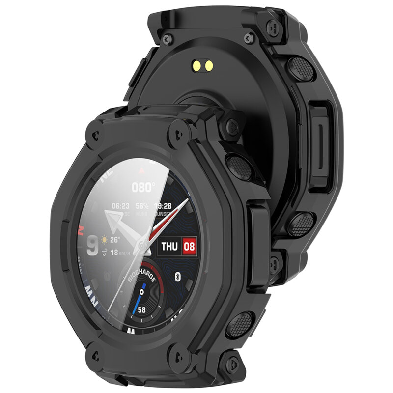 [Pachet 360°] Husa + folie Amazfit T-Rex 3 Pro Techsuit Defense, negru