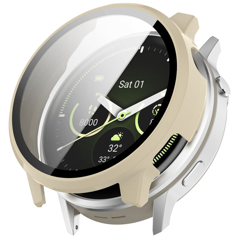 [Pachet 360°] Husa + folie Garmin Venu 4 41mm Techsuit Defense, bej