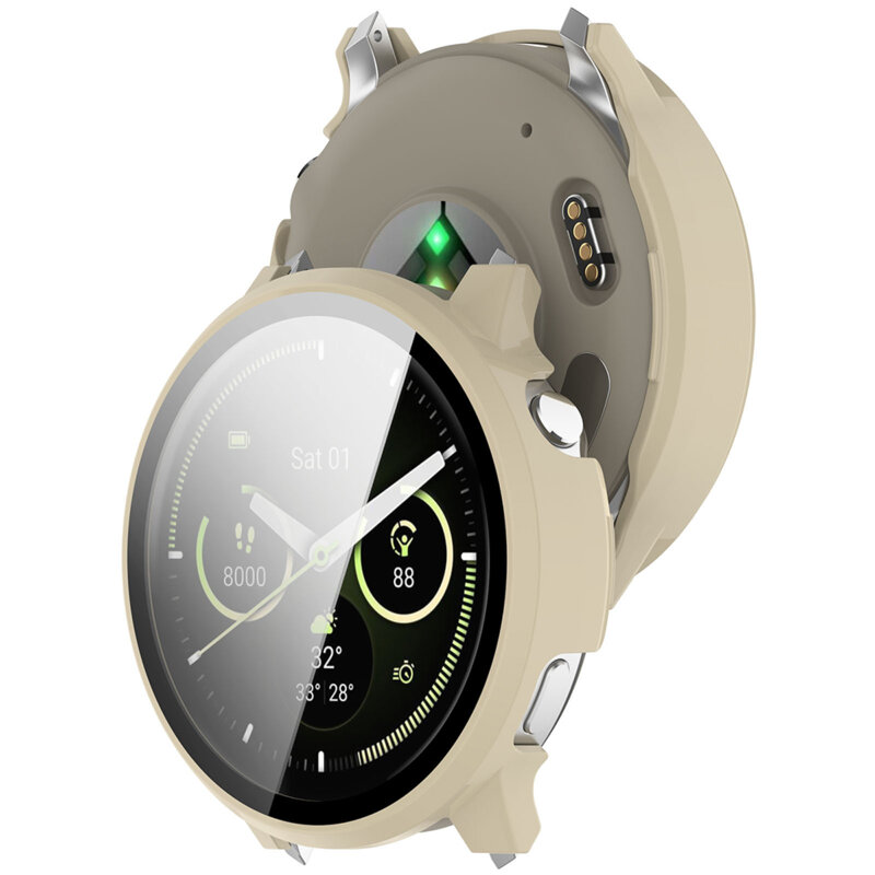 [Pachet 360°] Husa + folie Garmin Venu 4 41mm Techsuit Defense, bej