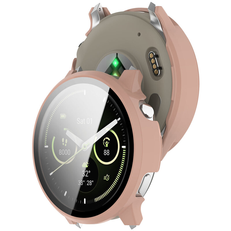[Pachet 360°] Husa + folie Garmin Venu 4 41mm Techsuit Defense, roz