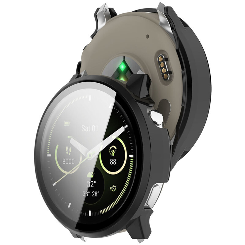 [Pachet 360°] Husa + folie Garmin Venu 4 41mm Techsuit Defense, negru mat